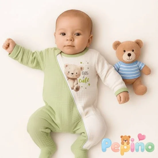 Гащеризони , комплекти , блузки , панталонки Гащеризон Капитон с цип в зелен цвят