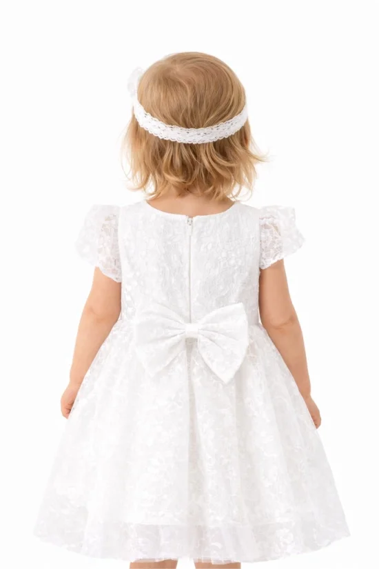 Официална рокля с къс ръкав и лента за глава