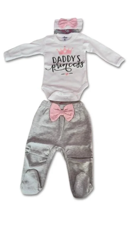 Гащеризони , комплекти , блузки , панталонки Комплект от бяло боди,ританка и лента  