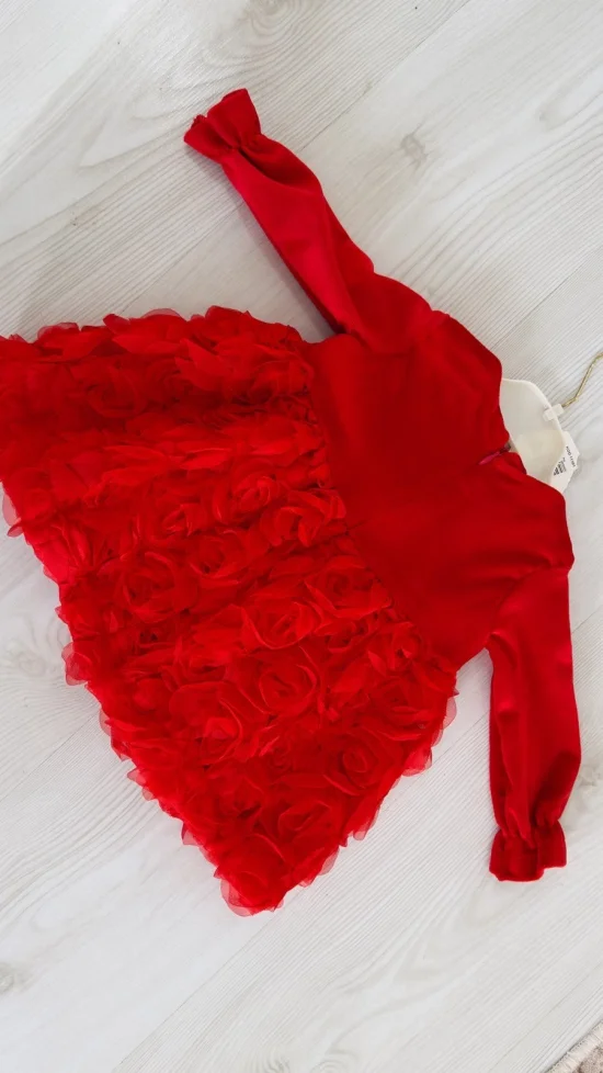 Детска Рокля в червен цвят