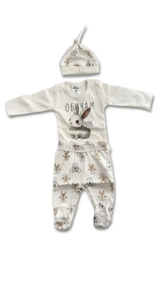 Гащеризони , комплекти , блузки , панталонки Комплект Зайче 