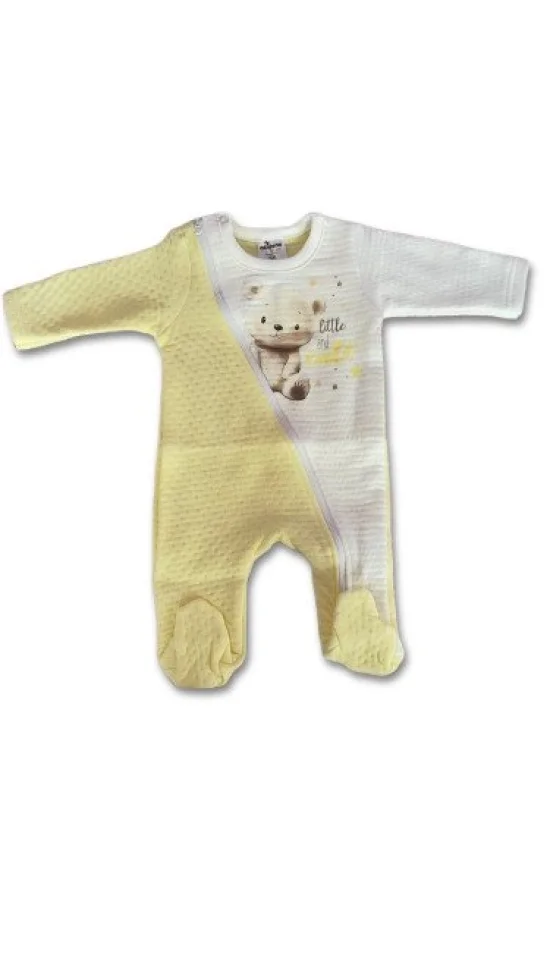 Гащеризони , комплекти , блузки , панталонки Гащеризон Капитон с цип в жълт цвят