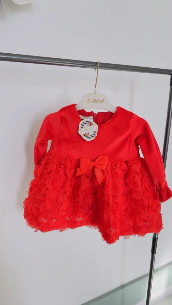 Детска Рокля в червен цвят