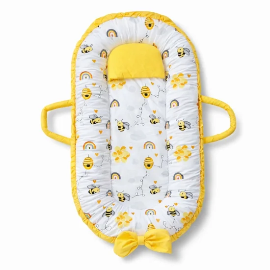 Бебешки Гнезда Гнездо за бебе в жълто с пчелички
