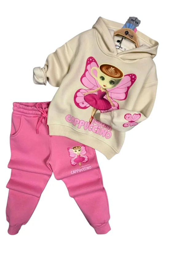 Детски ватиран комплект  в розов цвят