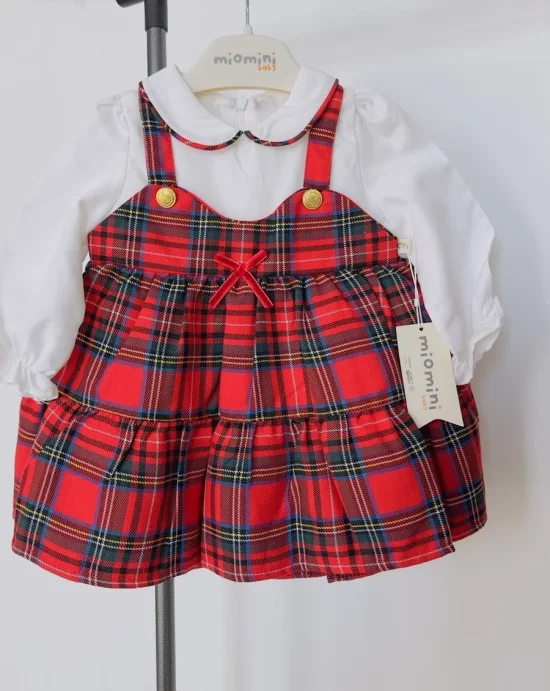 Детска Рокля с дълъг ръкав Каре