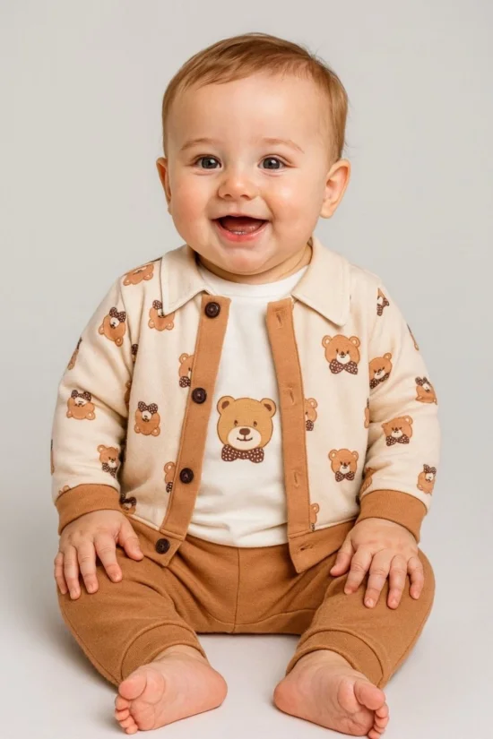 Гащеризони , комплекти , блузки , панталонки Комплект за момченце 3 части 