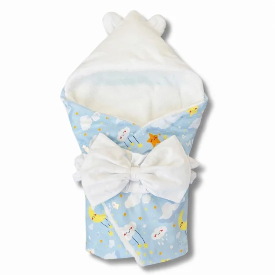 Порт бебета, пелени , одеяла Бебешко Портбебе в синьо с облачета