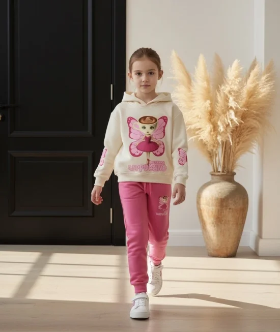 Комплекти,панталонки,блузки Детски ватиран комплект  в розов цвят