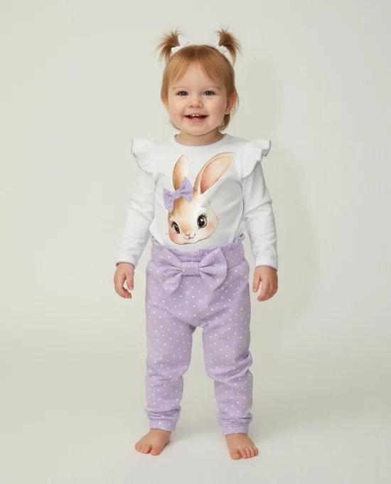 Гащеризони , комплекти , блузки , панталонки Комплект Боди с панталонки Зайче