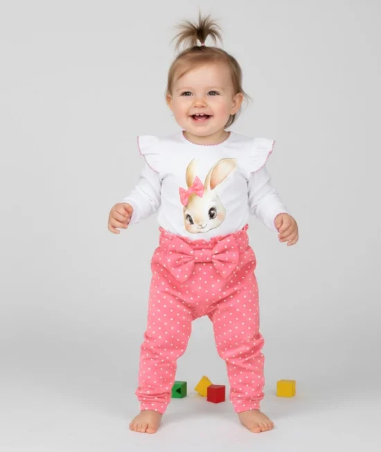 Гащеризони , комплекти , блузки , панталонки Комплект Боди с панталонки “Зайче “