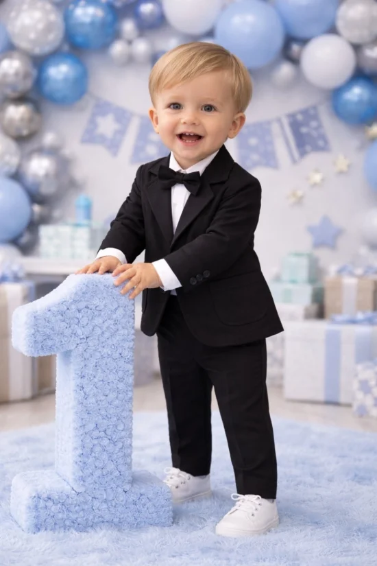 Официални дрешки Официален бебешки комплект в черен цвят