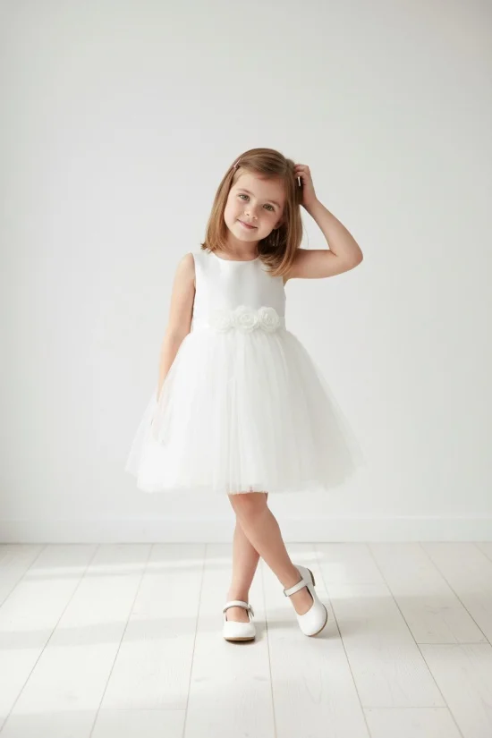 Официална рокля в бял цвят