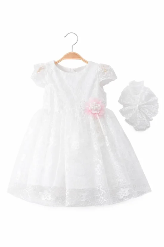 Официална рокля с къс ръкав и лента за глава